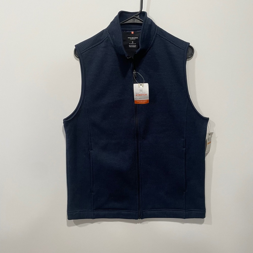 Van Heusen Traveler Mens Vest Classic Fit‎ Natural Stretch Breathable Navy Small